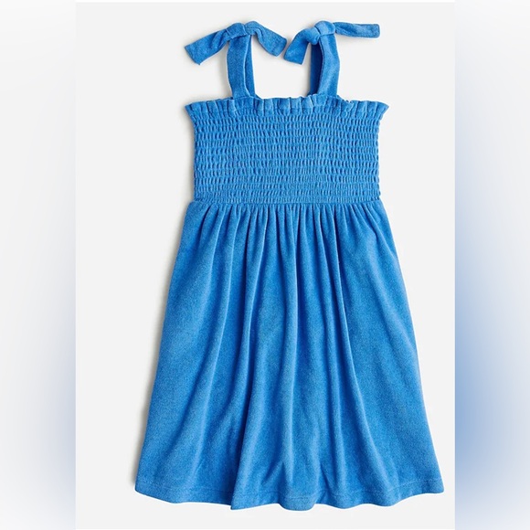 J. Crew Crewcuts Girls' tie-shoulder dress in towel terry - size 5 - Picture 1 of 5